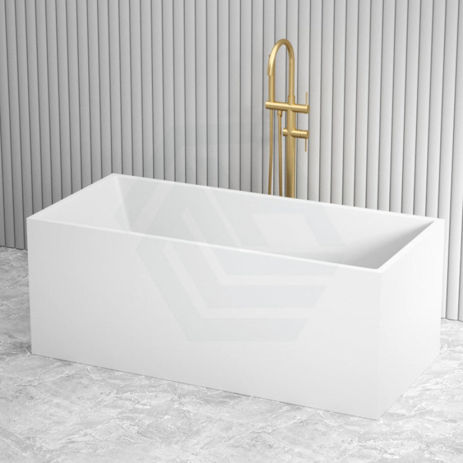 1400/1500/1700mm Theo Bathtub Multi Fit Corner Back To Wall Freestanding Acrylic Matt White Bath