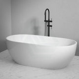 1400/1530/1690mm Moah Oval Gloss White Freestanding Bathtub Acrylic No Overflow