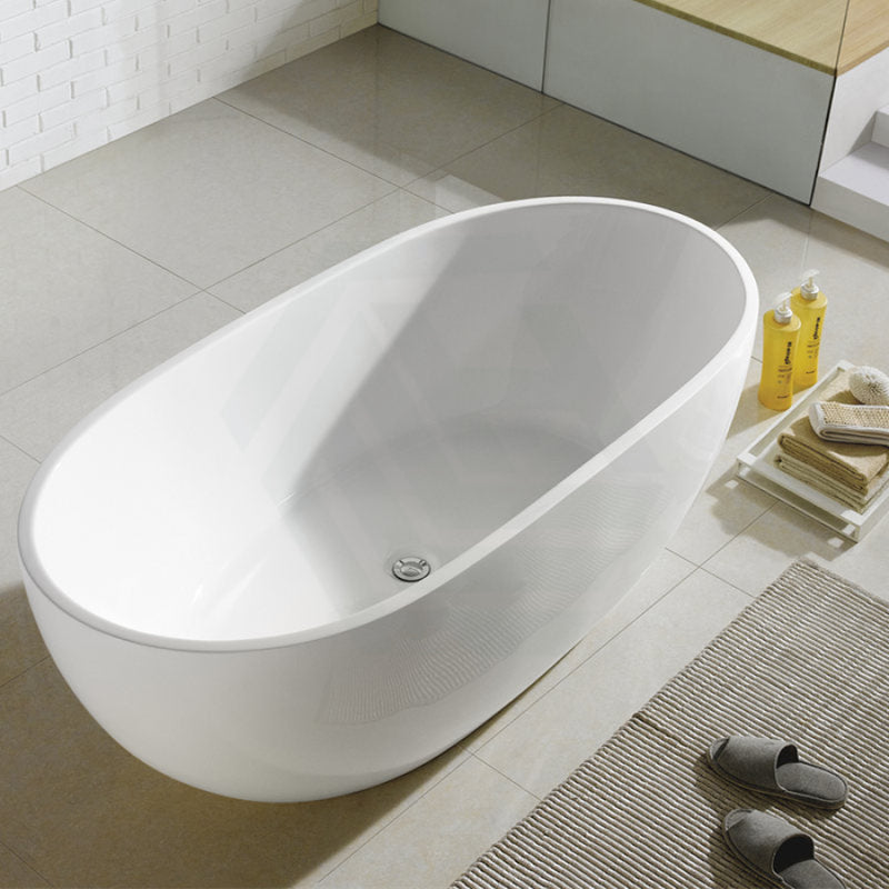 1400/1530/1690Mm Moah Oval Gloss White Freestanding Bathtub Acrylic No Overflow