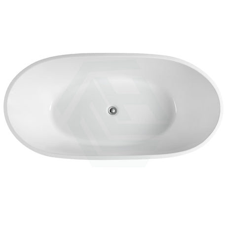 1400/1530/1690mm Moah Oval Gloss White Freestanding Bathtub Acrylic No Overflow