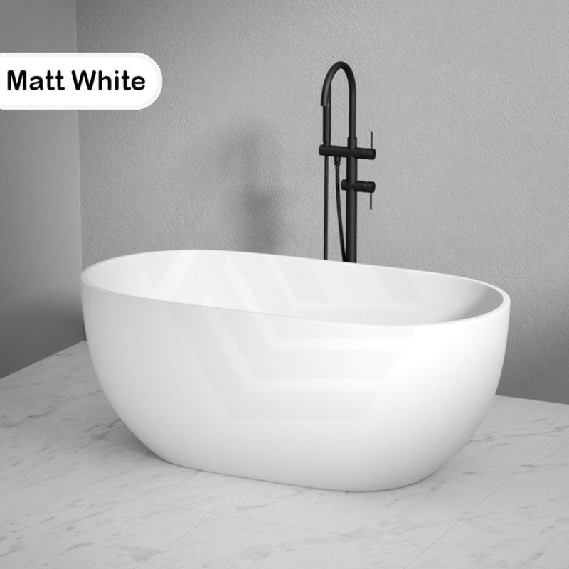 1400/1530/1690Mm Noah Oval Freestanding Bathtub Acrylic Matt White No Overflow