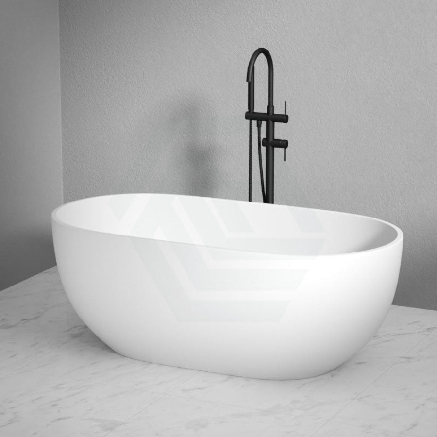 1400/1530/1690mm Noah Oval Freestanding Bathtub Acrylic Matt White No Overflow