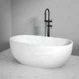 1400/1530/1690mm Noah Oval Freestanding Bathtub Acrylic Matt White No Overflow
