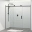 Tempered Glass Sliding Shower Screen 3 Panels Frameless Wall To Wall Black