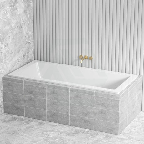 1470/1690mm Square Drop-In Bathtub Acrylic Gloss White Built Shower Bath 
