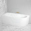 1485/1680mm Nerida Bathtub Left Corner Acrylic Matt White No Overflow Bathtubs