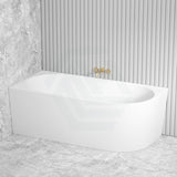 1485/1680mm Nerida Bathtub Left Corner Acrylic Matt White No Overflow Bathtubs