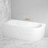 1485/1680mm Nerida Bathtub Left Corner Acrylic Matt White No Overflow Bathtubs