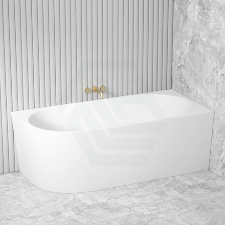1485/1680mm Nerida Bathtub Right Corner Acrylic Matt White No Overflow Bathtubs