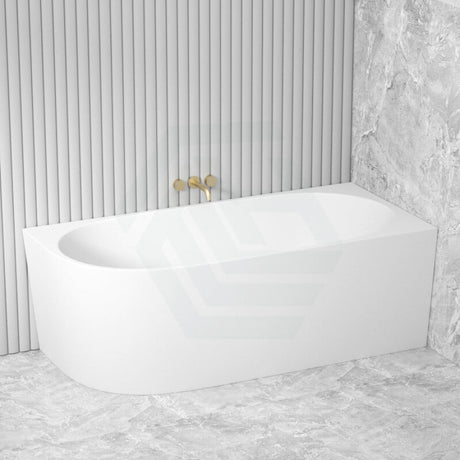 1485/1680mm Nerida Bathtub Right Corner Acrylic Matt White No Overflow Bathtubs