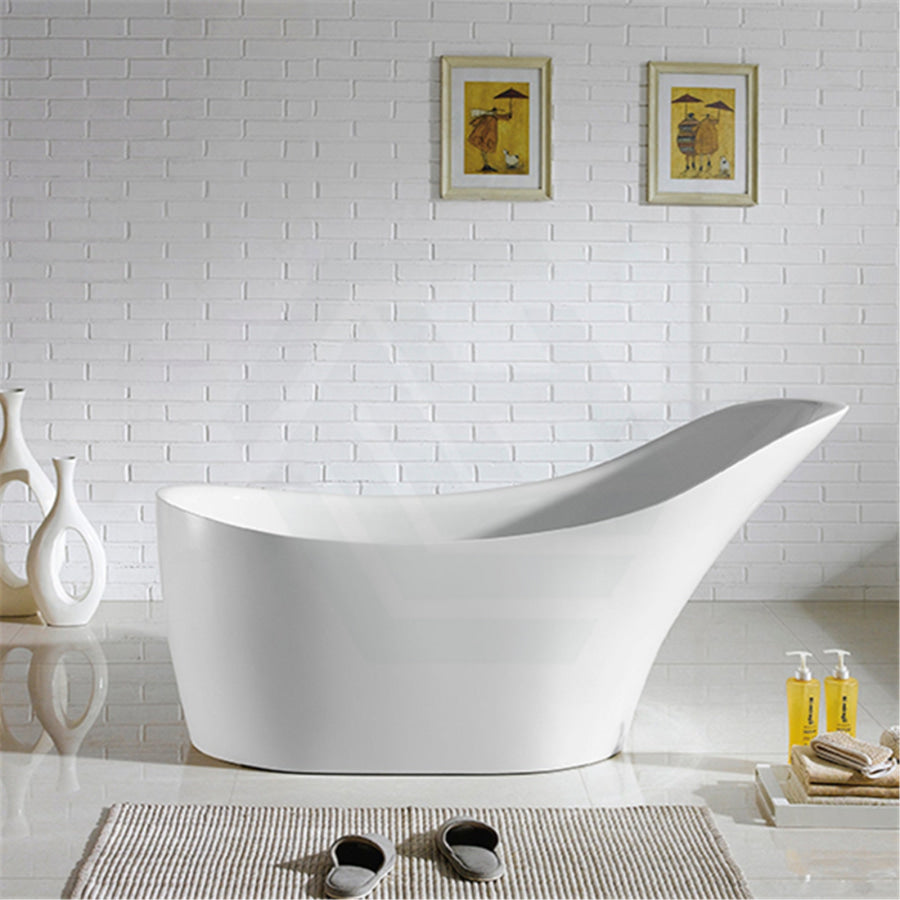 1485/1700mm Bevel Freestanding Bathtub Acrylic Gloss White Special Shape No Overflow