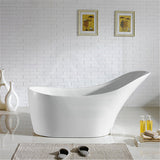 1485/1700mm Bevel Freestanding Bathtub Acrylic Gloss White Special Shape No Overflow