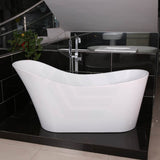 1485/1700mm Bevel Freestanding Bathtub Acrylic Gloss White Special Shape No Overflow