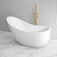 1490/1680/2000mm Posh Freestanding Bathtub Gloss White Acrylic No Overflow Bathtubs