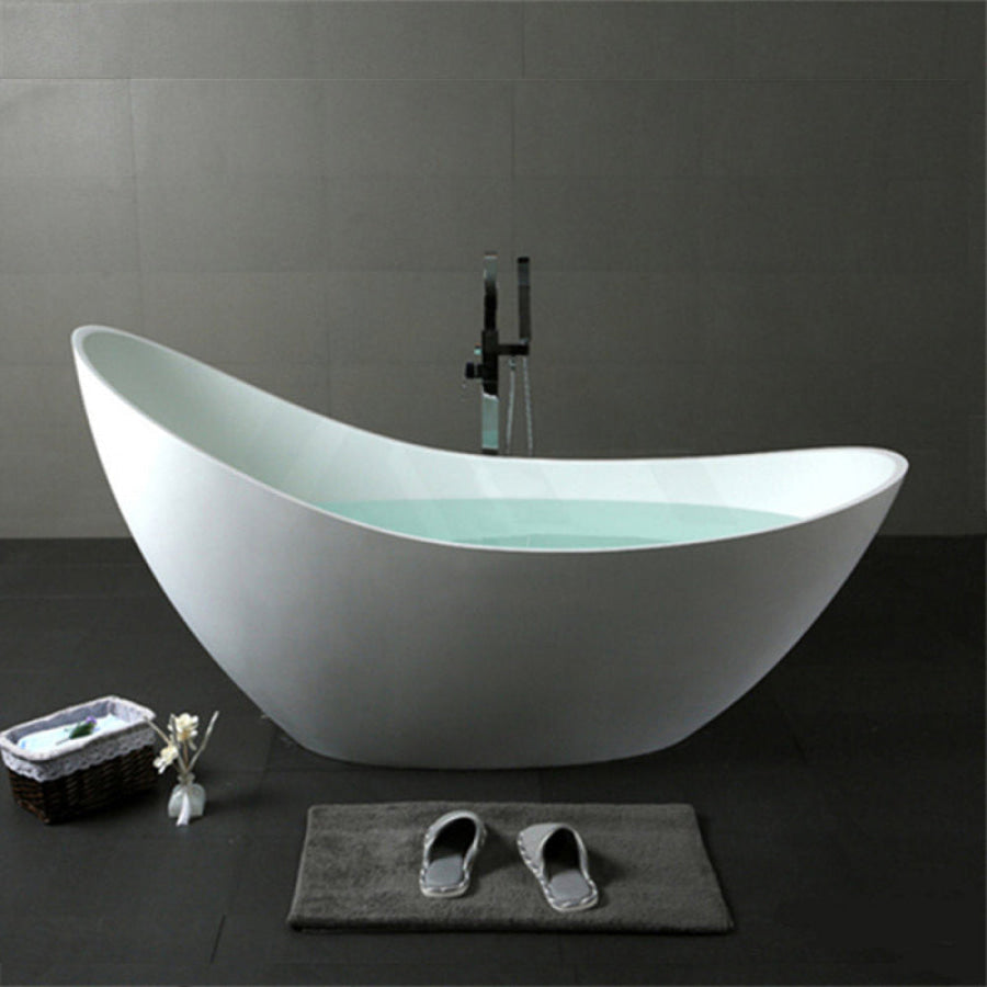 1490/1680mm Posh Oval Matt White Freestanding Special Shape Bathtub Acrylic No Overflow