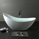 1490/1680mm Posh Oval Matt White Freestanding Special Shape Bathtub Acrylic No Overflow