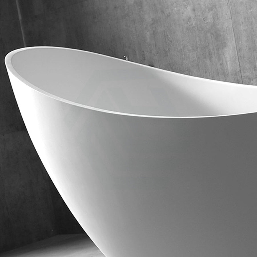 1490/1680mm Posh Oval Matt White Freestanding Special Shape Bathtub Acrylic No Overflow