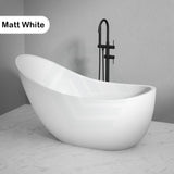 1490/1680mm Posh Oval Matt White Freestanding Special Shape Bathtub Acrylic No Overflow