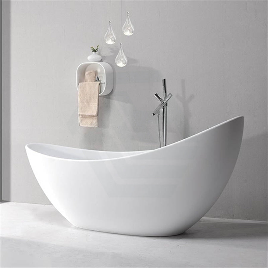 1490/1680mm Posh Oval Matt White Freestanding Special Shape Bathtub Acrylic No Overflow