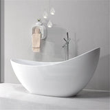 1490/1680mm Posh Oval Matt White Freestanding Special Shape Bathtub Acrylic No Overflow