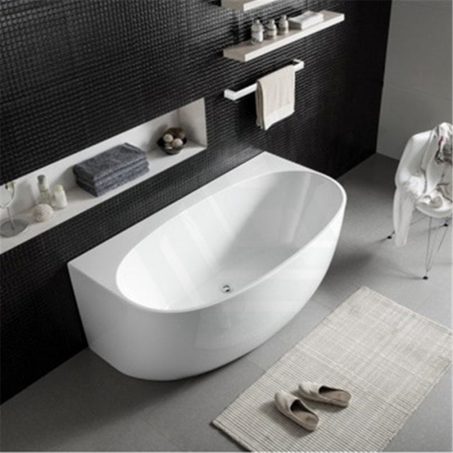 1490/1700mm Ethen Bathtub Back To Wall Gloss White No Overflow