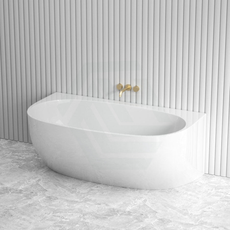 1490/1700mm Ethen Bathtub Back To Wall Gloss White No Overflow Bathtubs