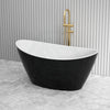 1500/1660Mm Evie Gloss Black & White Oval Freestanding Bathtub Acrylic No Overflow Multi-Colour