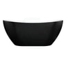 1500/1660mm Evie Gloss Black & White Oval Freestanding Bathtub Acrylic No Overflow