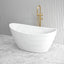 1500/1660mm Evie Oval Bathtub Freestanding Acrylic Matt White No Overflow Bathtubs