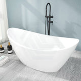 1500/1700mm Aurora Bathtub Freestanding Acrylic Gloss White No Overflow