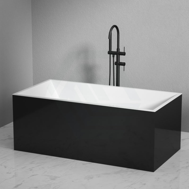 1500/1700mm Rectangle Bathtub Multi fit Gloss Black White