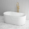 1500/1700Mm Ceto Ally Groove Oval Bathtub Freestanding Acrylic Gloss White No Overflow Bathtubs