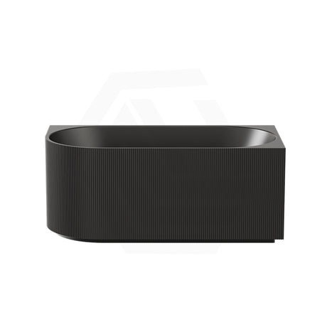 1500/1700Mm Ceto Capri Left Corner Back To Wall Bathtub Matt Black No Overflow Bathtubs