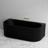 1500/1700Mm Brighton Groove Freestanding Back To Wall Bathtub Matt Black No Overflow To Bathtubs
