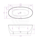 Delta Matt White Bathtub With Super Slim Edge 1700*800*600 (290L) Bathtubs