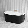 1500/1700mm Elivia Gloss Black & White Back To Wall Bathtub No Overflow Multi-Colour Bathtubs