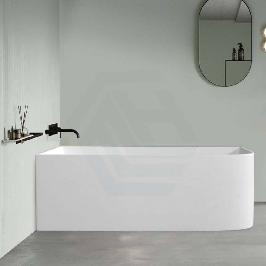 1500/1700mm Ellie Bathtub Left Corner Back Acrylic Gloss White No Overflow