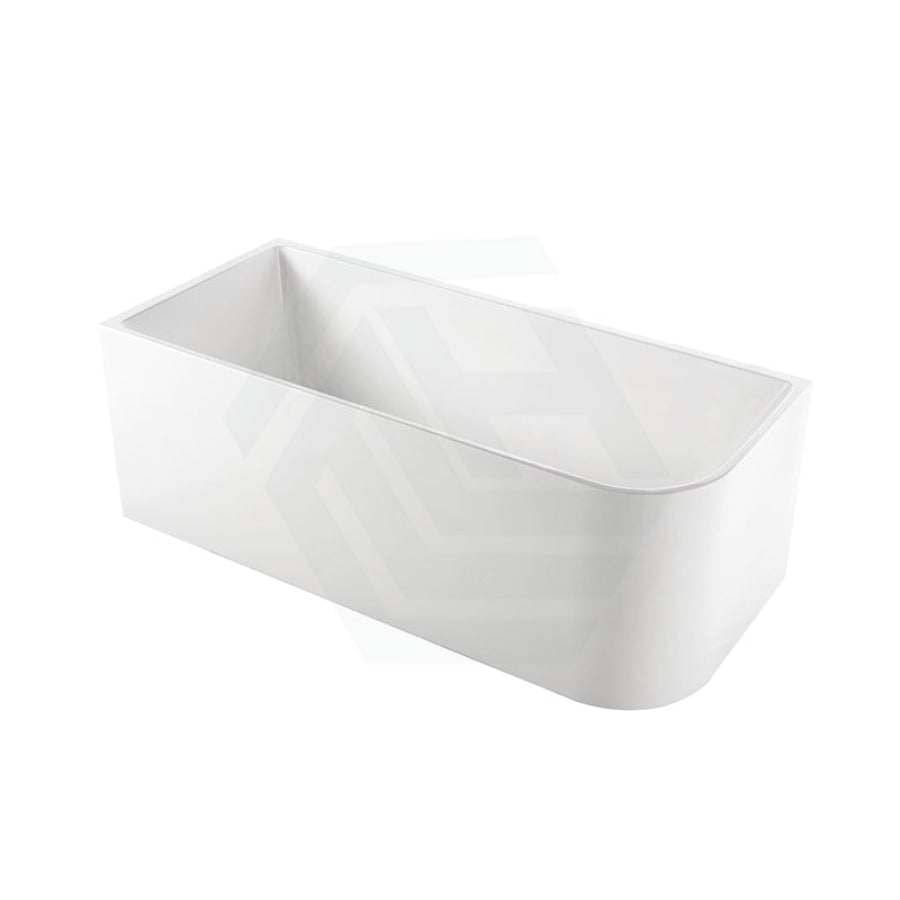 1500/1700mm Ellie Bathtub Left Corner Back Acrylic Gloss White No Overflow