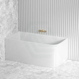 1500/1700mm Ellie Bathtub Left Corner Back Acrylic Gloss White No Overflow Bathtubs
