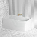 1500/1700mm Ellie Bathtub Left Corner Back Acrylic Gloss White No Overflow Bathtubs