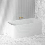 1500/1700mm Ellie Bathtub Right Corner Back Acrylic Gloss White No Overflow Bathtubs