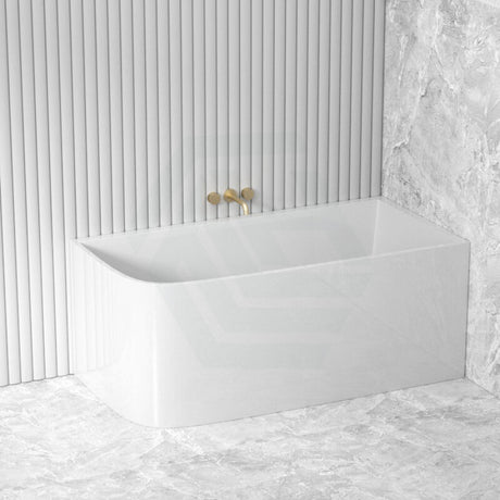 1500/1700mm Ellie Bathtub Right Corner Back Acrylic Gloss White No Overflow Bathtubs