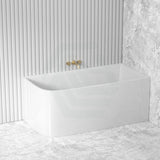 1500/1700mm Ellie Bathtub Right Corner Back Acrylic Gloss White No Overflow Bathtubs