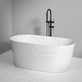 1500mm Ultra-Slim Bathtub Oval Freestanding Gloss White Acrylic No Overflow