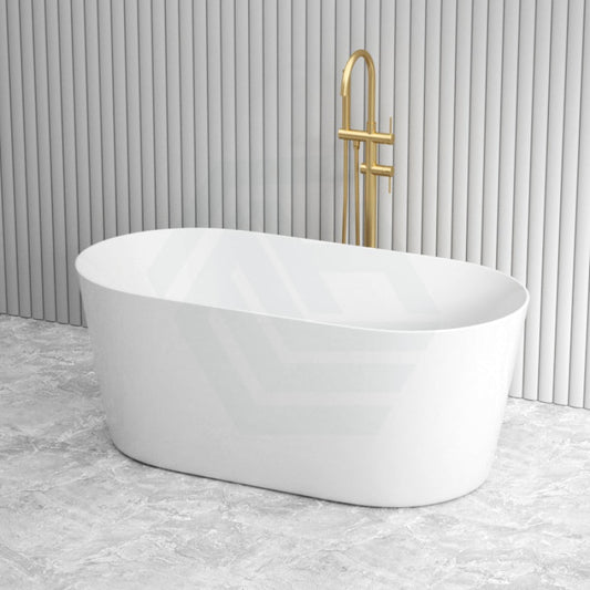1500/1700Mm Iseo Ultra-Slim Bathtub Oval Freestanding Gloss White Acrylic No Overflow Bathtubs