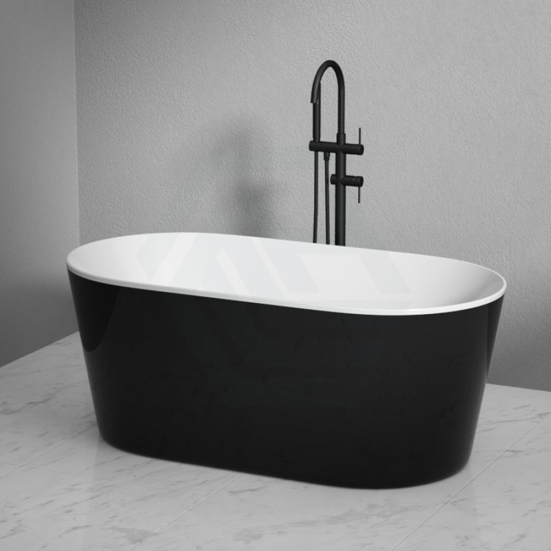 1500/1700mm ISEO Bathtub Freestanding Gloss White and Black