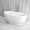 1500/1700Mm Layla Riva-Slim Bathtub Oval Freestanding Matt White Acrylic No Overflow Bathtubs