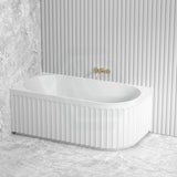 1500/1700Mm Roma Bathtub Left/Right Corner Acrylic Gloss White No Overflow Bathtubs