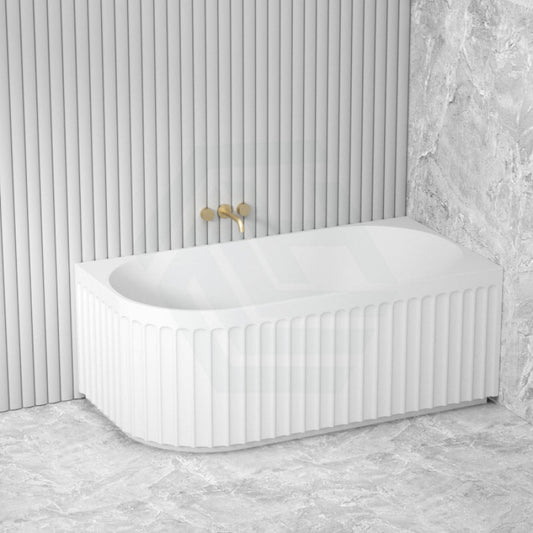 1500/1700Mm Roma Bathtub Left/Right Corner Acrylic Matt White No Overflow Bathtubs