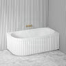 1500/1700Mm Roma Bathtub Right Corner Acrylic Matt White No Overflow Bathtubs